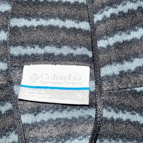 Columbia Fleece Jacket Half Zip Blue Black Striped Women’s Size S Small - Picture 3 of 4
